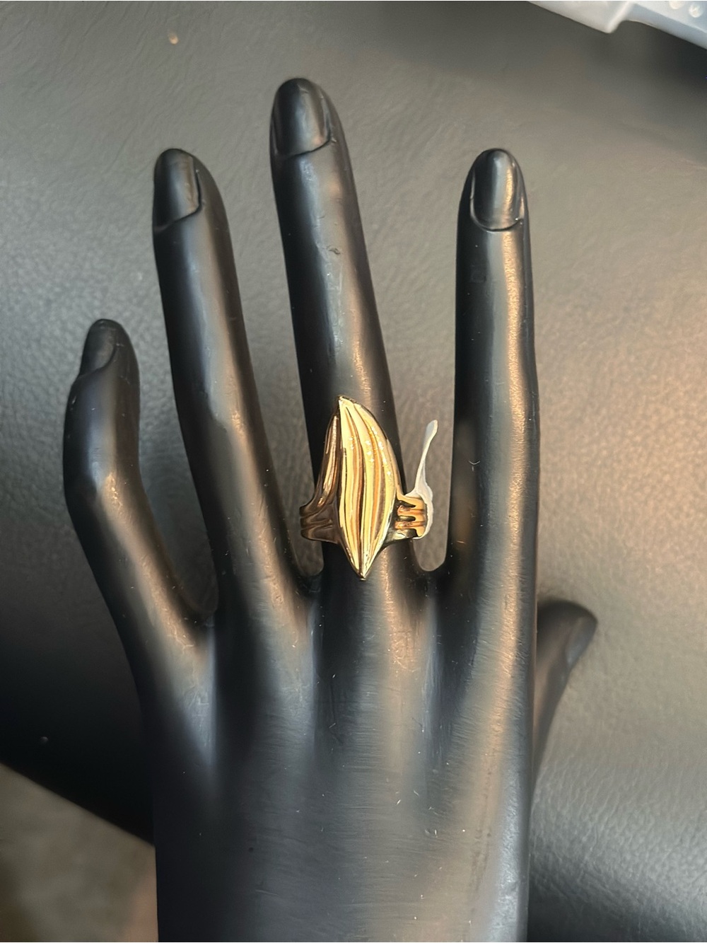 Vintage Dead stock Gold-Tone Sculpted Wave Ring - Women's Fashion Jewelry